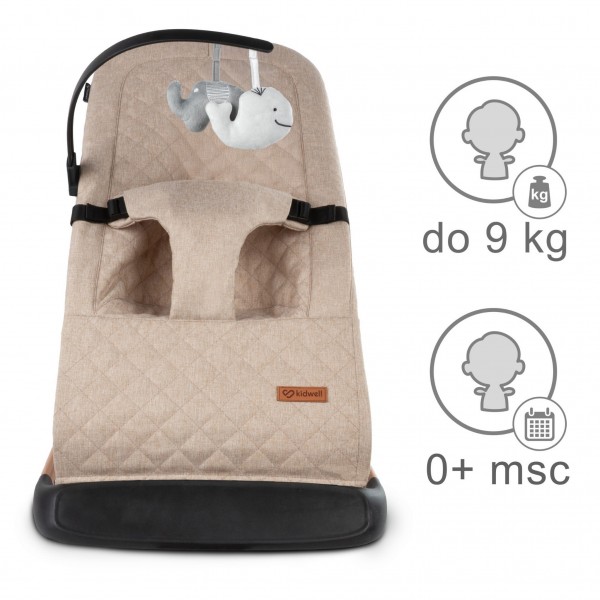 LARO Beige/Wooden baby bouncer--bebis.lv