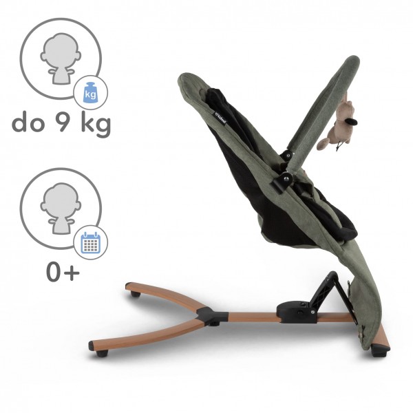 RUBI Green/Black baby bouncer--bebis.lv