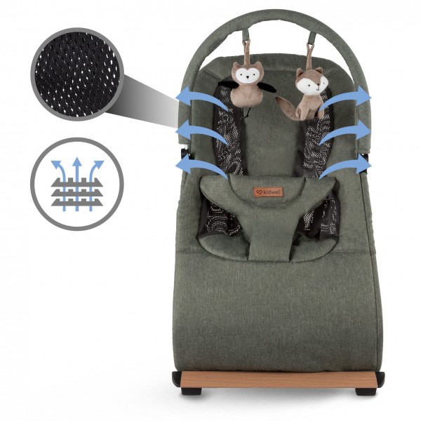RUBI Green/Black baby bouncer--bebis.lv