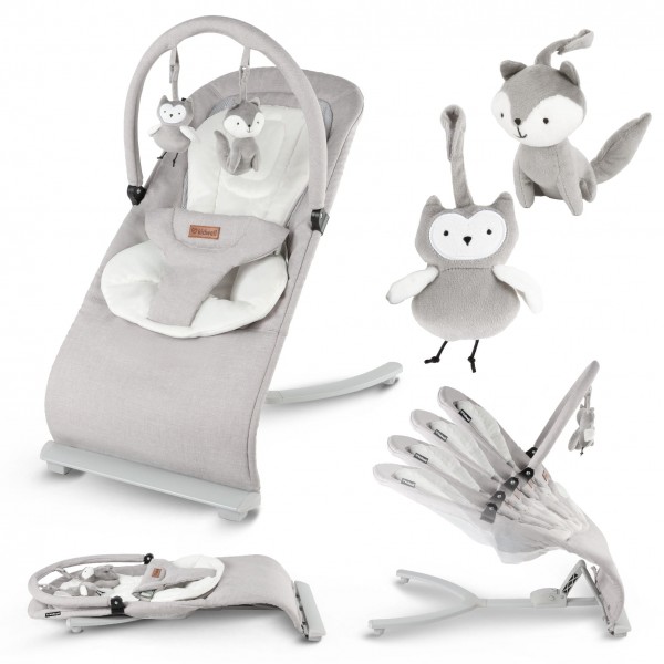 RUBI Gray/White baby bouncer--bebis.lv