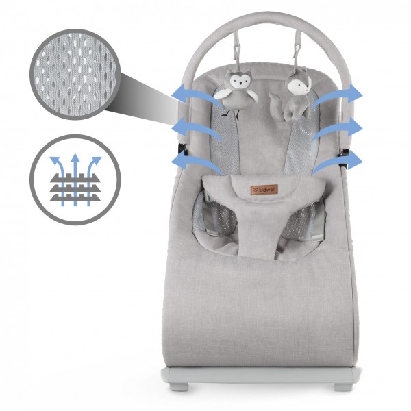 RUBI Gray/White baby bouncer--bebis.lv