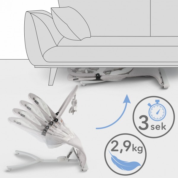 RUBI Gray/White baby bouncer--bebis.lv