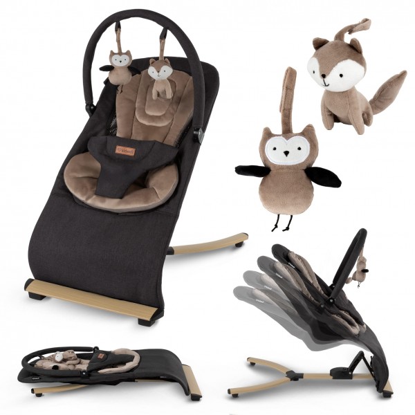 RUBI Black/Gold baby bouncer--bebis.lv