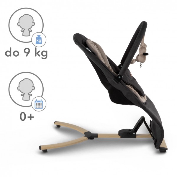 RUBI Black/Gold baby bouncer--bebis.lv