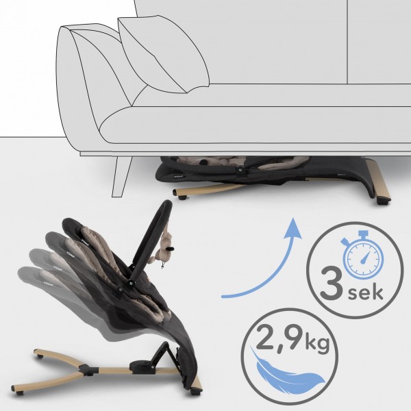 RUBI Black/Gold baby bouncer--bebis.lv