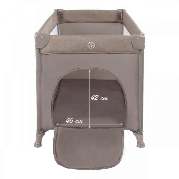 BLISSY Lift Beige two-level travel cot--bebis.lv