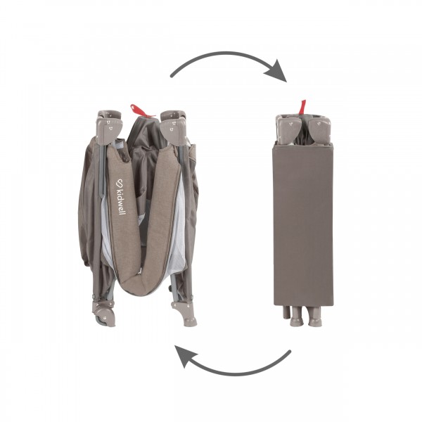 BLISSY Lift Beige two-level travel cot--bebis.lv