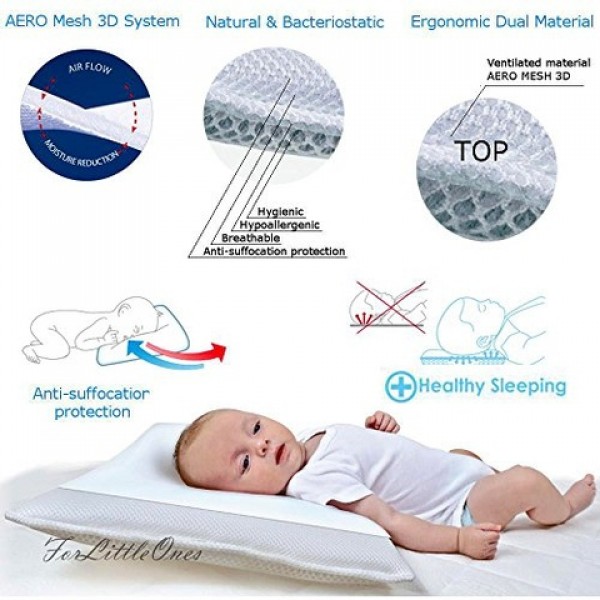 Подушка AERO 3D 37x57 cm Baby Matex (34371)-Постельные принадлежности-bebis.lv