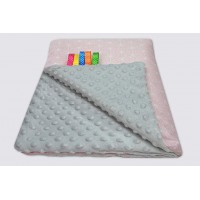 Одеяло двустороннее MINKY Rosette pink-grey 75х100 cm 