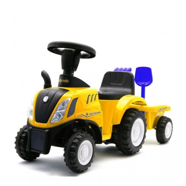 Traktors ar piekabi NEW HOLLAND yellow (45785)-BĒRNU TRANSPORTS-bebis.lv