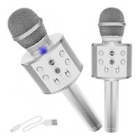 Mikrofons KARAOKE ar skaļruni 22188 silver 