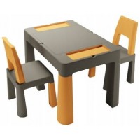 Galdiņš+2 krēsliņi TEGGI MULTIFUN graphite/mustard TI-011-172