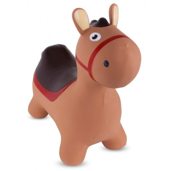 Gumijas lēcējs bērniem ĒZELIS 60 cm brūns, ar pumpīti--bebis.lv