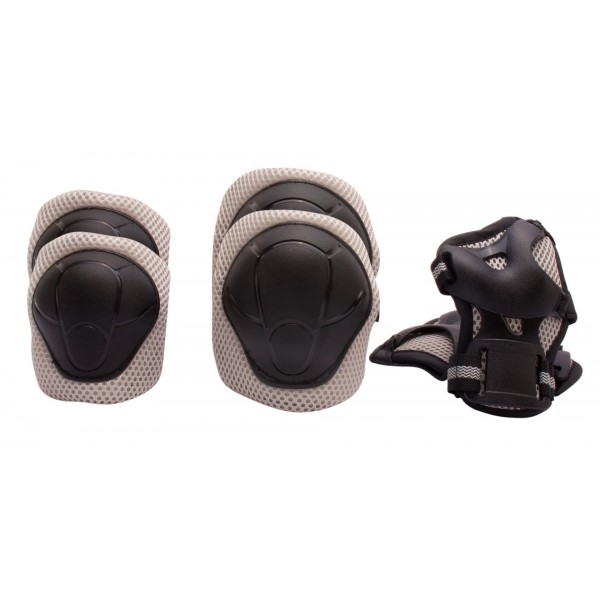 TRACKER - Защитные наколенники, налокотники и напульсники SUN BABY для роликовых коньков и самокатов, размер S - серые--bebis.lv