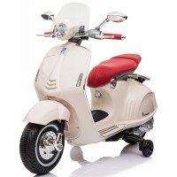 Ar akumulatoru darbināms Vespa skrejritenis bērniem no 3 gadu vecuma, gaismām un skaņām - balts