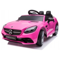 Детский электромобиль Mercedes BENZ SLC300 Cabrio со звуком, светом и пультом дистанционного управления — розовый.