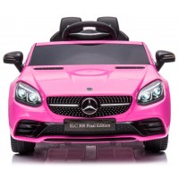 Детский электромобиль Mercedes BENZ SLC300 Cabrio со звуком, светом и пультом дистанционного управления — розовый.