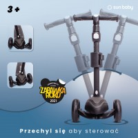 Велосипед-беговел Flash 3-в-1, самокат, скейтборд со светодиодной подсветкой колес - черный