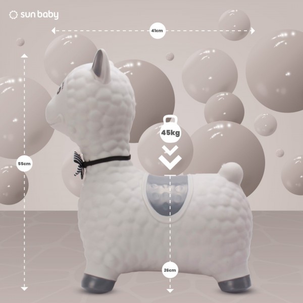 Gumijas lēcējs bērniem ALPAKA 55cm pelēks--bebis.lv