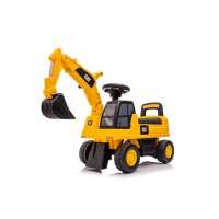 Детский экскаватор-каталка CAT на колесах, желтый, 50(73)x28x42(46) см