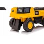 Детский экскаватор-каталка CAT на колесах, желтый, 50(73)x28x42(46) см--bebis.lv