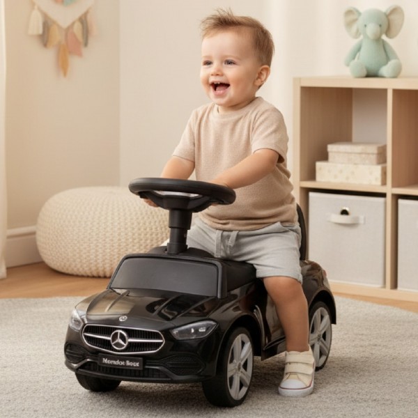 Bērnu ratiņi, stūmēji, staigulīši, Mercedes C-klase, melni--bebis.lv