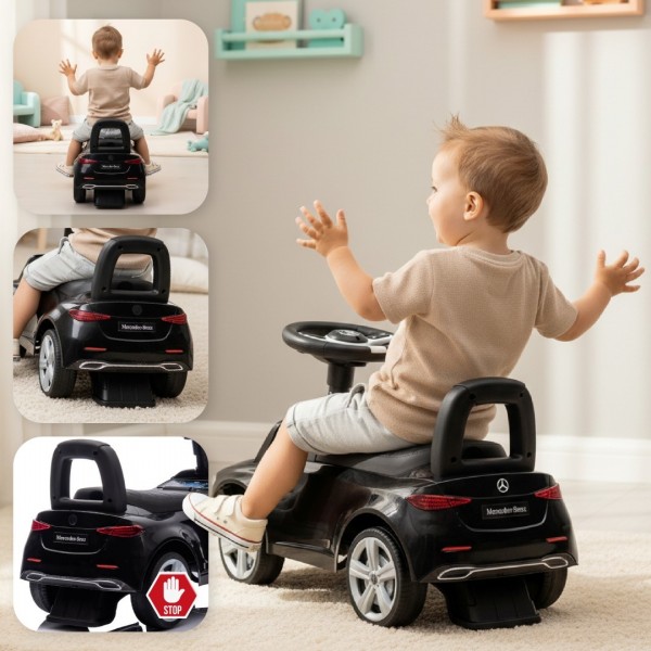 Bērnu ratiņi, stūmēji, staigulīši, Mercedes C-klase, melni--bebis.lv