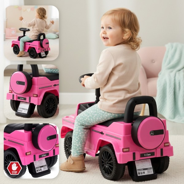 Mercedes Benz G Class pink baby walker pusher ride-on--bebis.lv