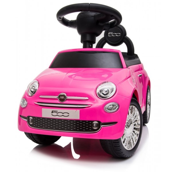 Braucamais ratiņš Fiat 500 - Rozā--bebis.lv