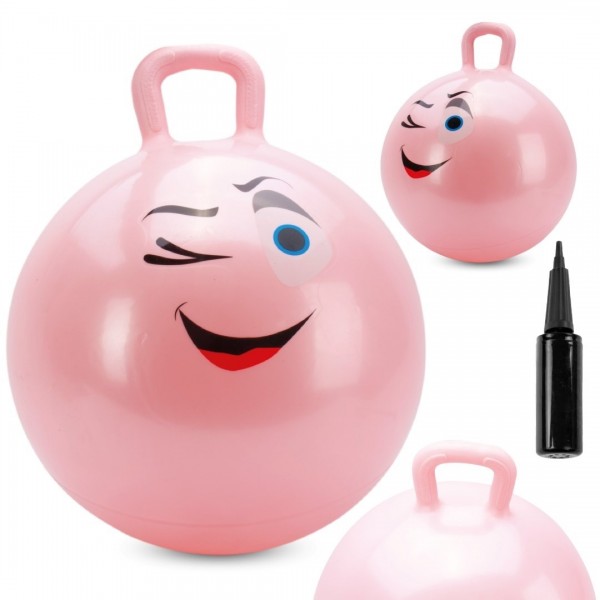 Bērnu džemperis gumijas BUMBIŅA 60 cm gaiši rozā lēkāšanai ar pumpīti--bebis.lv