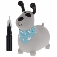 Детский резиновый прыгунок REKSIO 60 см, серый, с насосом.