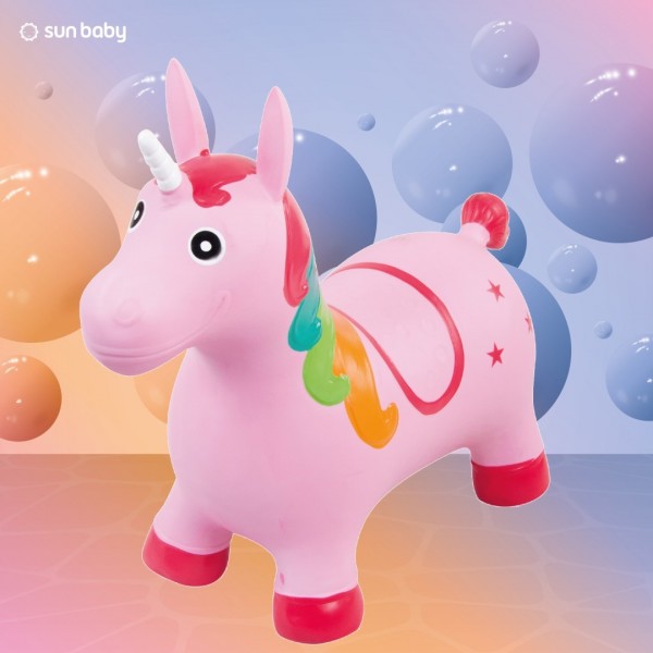 Bērnu gumijas džemperis VIENRADZIS 60 cm rozā lēkāšanai ar pumpīti--bebis.lv