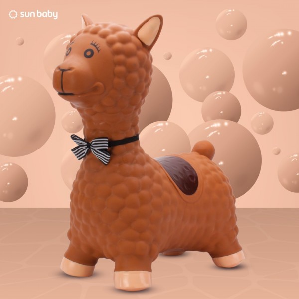 Gumijas džemperis bērniem ALPAKA 55 cm brūns ar tauriņu lēkšanai ar pumpīti--bebis.lv