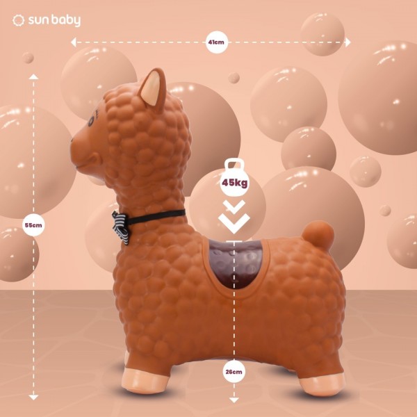 Gumijas džemperis bērniem ALPAKA 55 cm brūns ar tauriņu lēkšanai ar pumpīti--bebis.lv