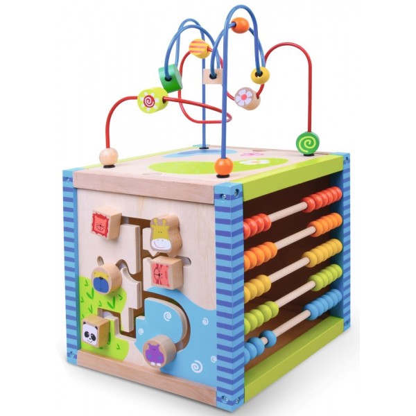 Koka rotaļlieta izglītojoša manipulatīva kubu šķirošanas ierīce XL 30 cm--bebis.lv