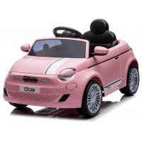 Ar akumulatoru darbināms auto FIAT 500 Electric Ride-on - gaiši rozā