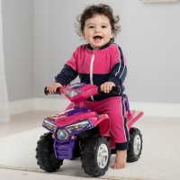 Bērnu braucamais viena gada vecuma bērniem Quad rozā