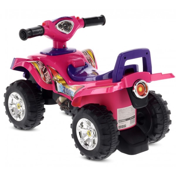 Bērnu ratiņi viena gada vecuma bērniem Quad rozā--bebis.lv