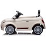 Battery-powered car FIAT 500 Electric Ride-on Car - pearl, ivory-Bērnu transportlīdzekļi-bebis.lv