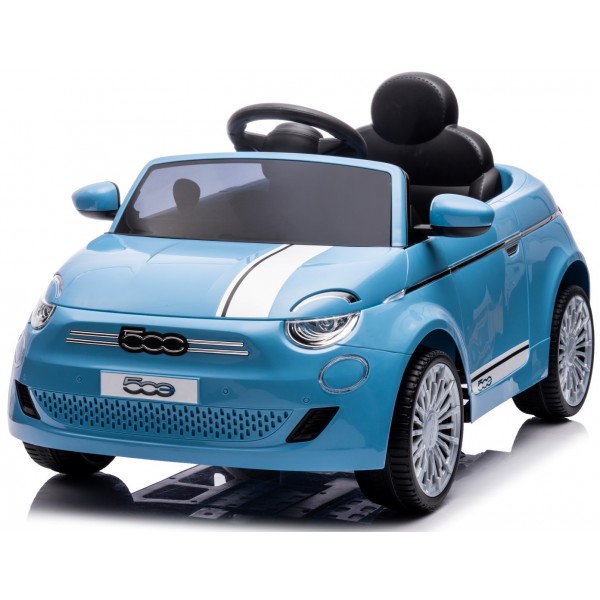 Ar akumulatoru darbināms automobilis FIAT 500 Electric Ride-on - gaiši zils--bebis.lv
