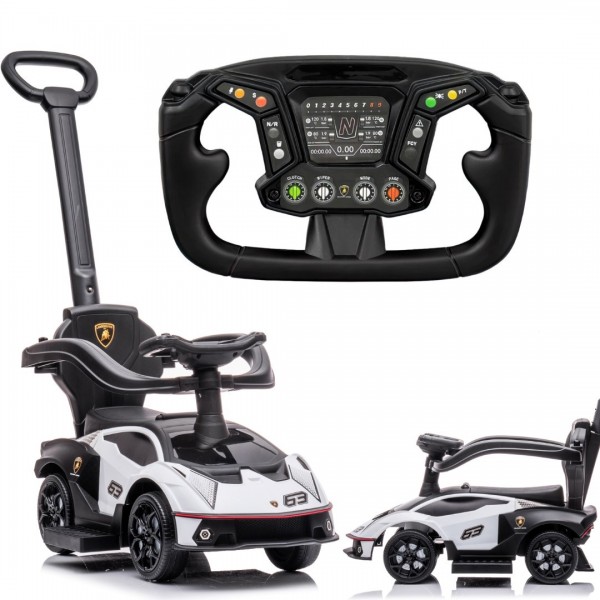 Детские ходунки Lamborghini Essenza SCV12 для годовалого ребенка, с ручкой, зажимом и подножками, белые.--bebis.lv