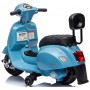Vespa elektroskrejritenis ar zilu eko ādas sēdekli un atzveltni--bebis.lv
