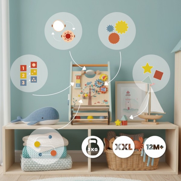 Koka interaktīvs staigulītis bērniem, MILZU XXL, 48 cm--bebis.lv