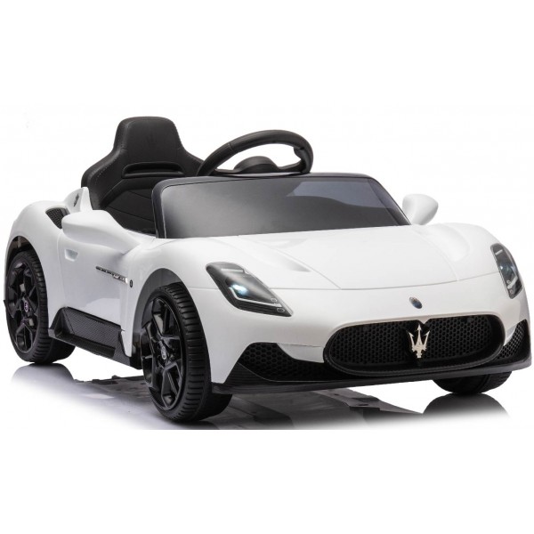 Ar akumulatoru darbināms automobilis Maserati GT Cabrio baltā krāsā--bebis.lv