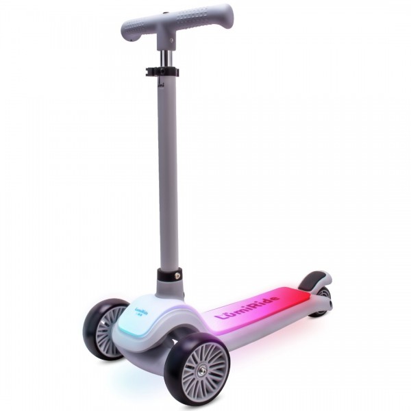 LUMIRIDE LED līdzsvara skrejritenis ar 3 riteņu platformu, 7 krāsas / 20 programmas - pelēks--bebis.lv