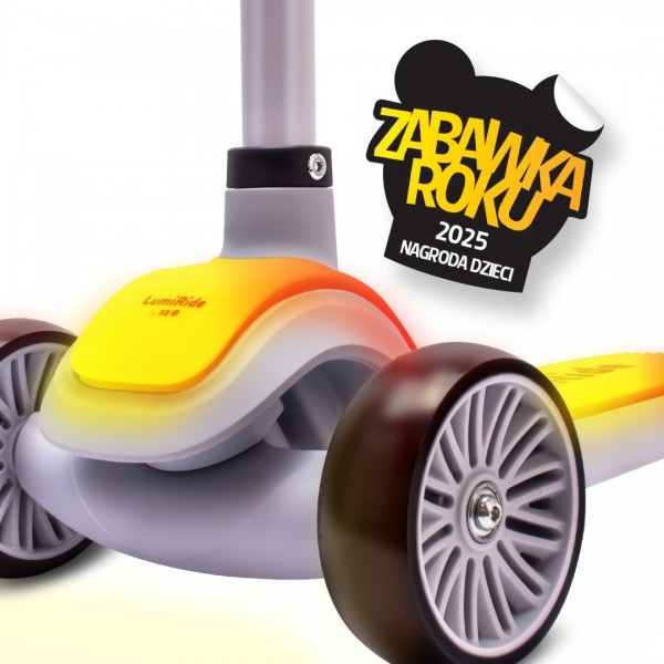 LUMIRIDE LED līdzsvara skrejritenis ar 3 riteņu platformu, 7 krāsas / 20 programmas - pelēks--bebis.lv