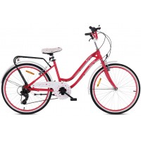 Велосипед Heart 24 дюйма, 7-скоростной переключатель SHIMANO - малиновый