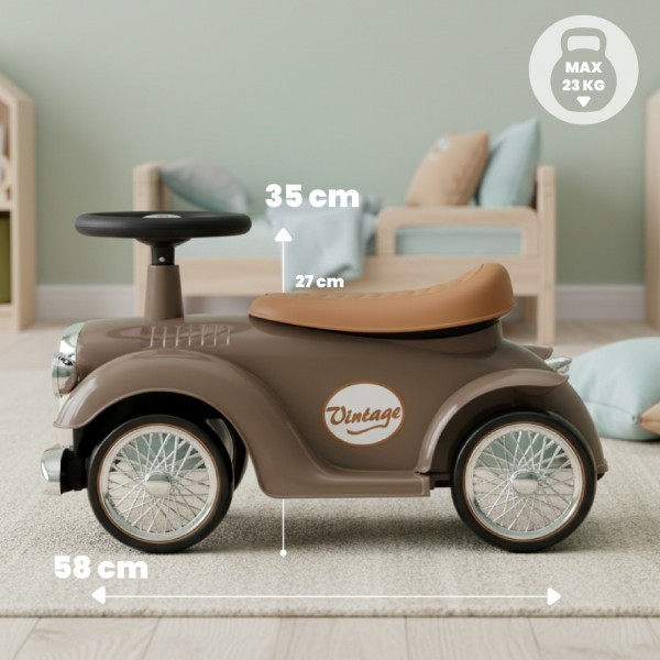 RETRO машина-каталка - коричневая-Детский электротранспорт-bebis.lv