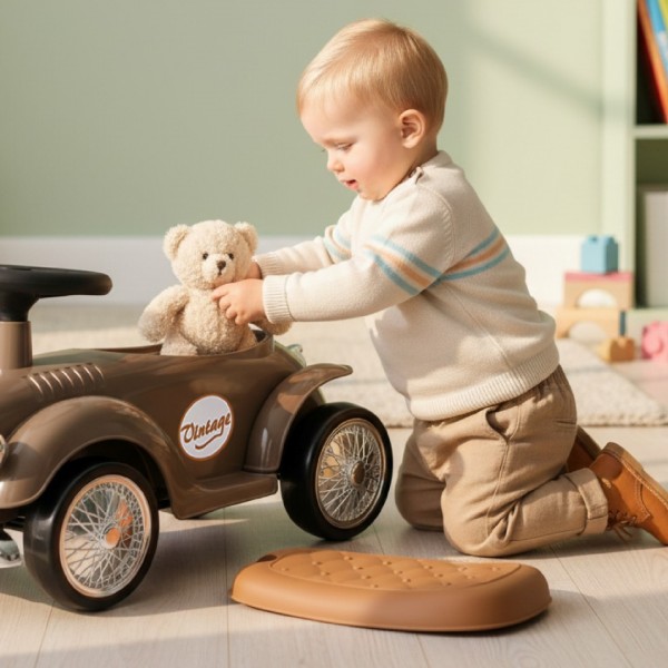 RETRO машина-каталка - коричневая-Детский электротранспорт-bebis.lv