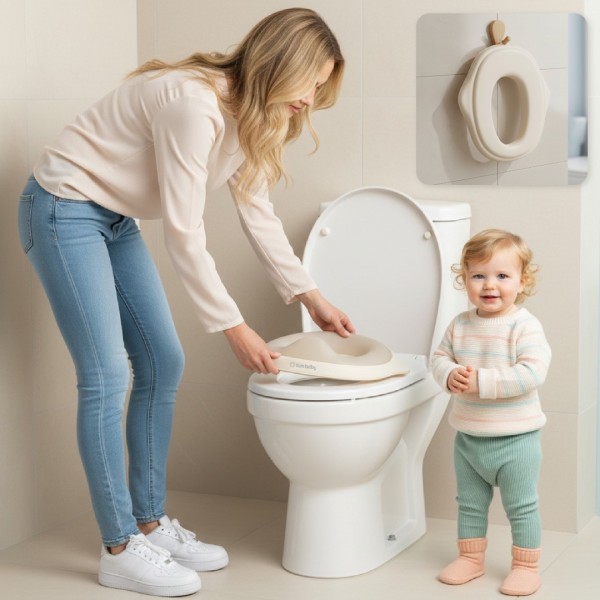 Tualetes poda pārvalks balts un bēšs--bebis.lv